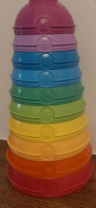 FISHER PRICE wieża do układania s.idealny kubeczki sensoryczna nauka