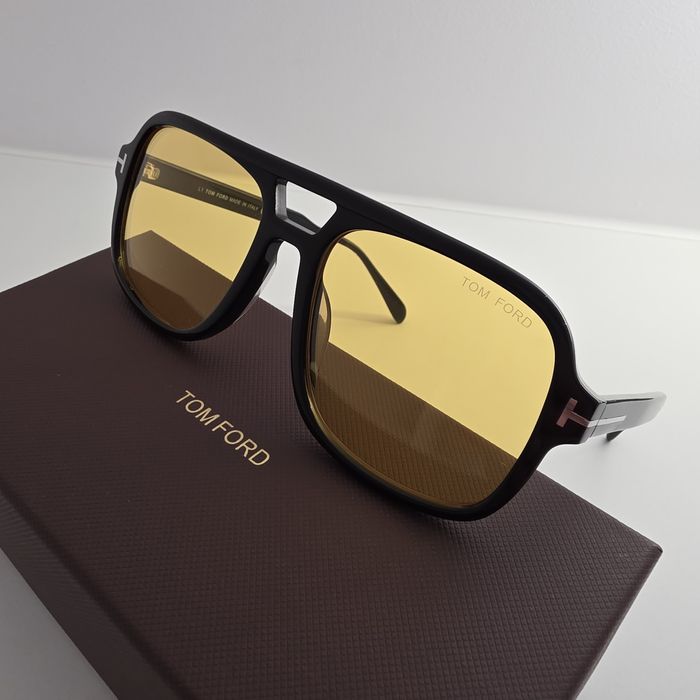 Okulary przeciwsłoneczne Tom Ford Falconer FT0884 czarne żółte