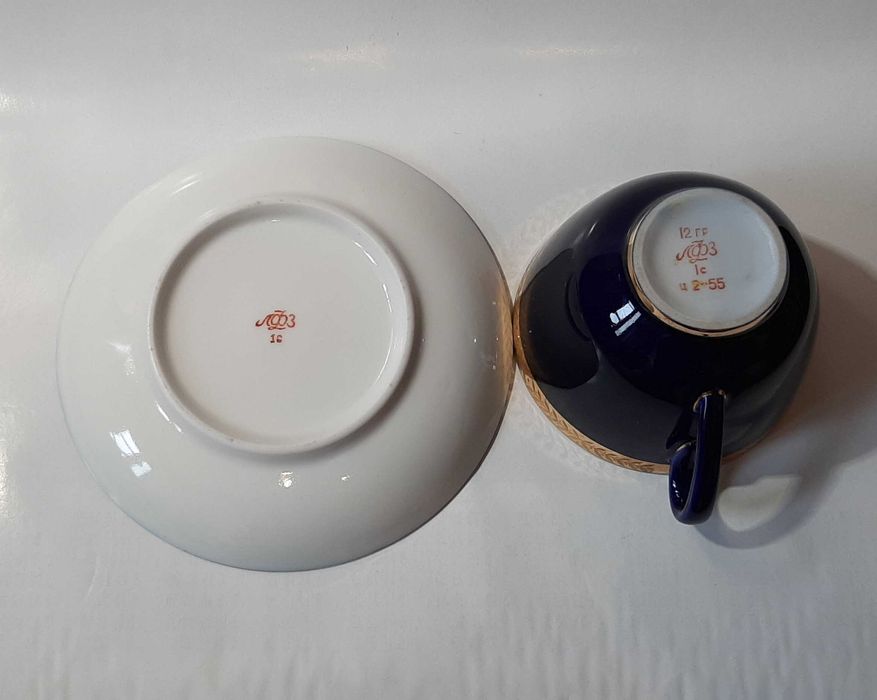 Чайная пара кобальт ЛФЗ 1 сорт