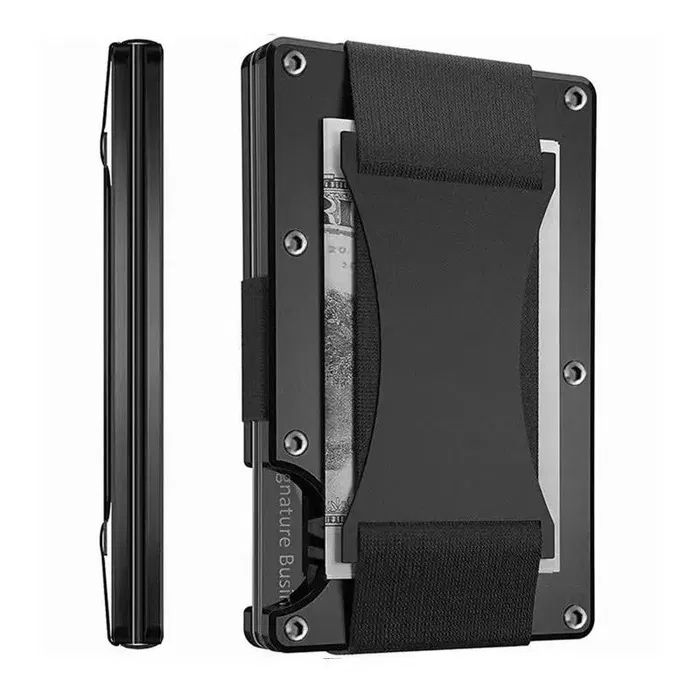 Meski Portfel / EDC Wallet Card Holder/ Alluminiowy portfel BLACK