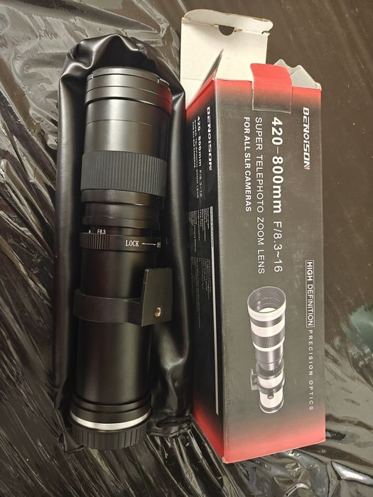obiektyw Benoison 420-800mm F/8.3~16 Super Telephoto Zoom Lens. 
Jest