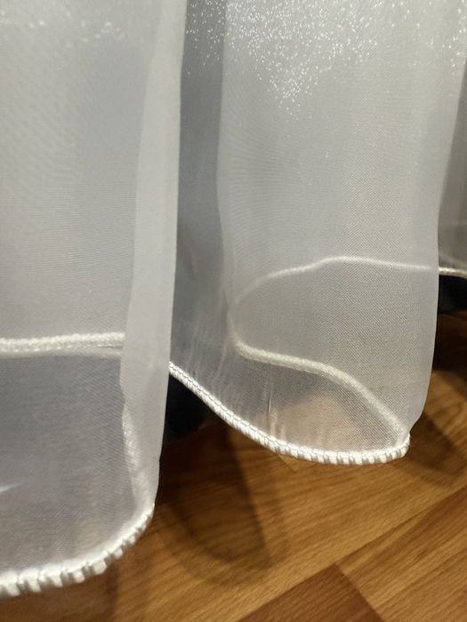 Тюль, гардина на метраж. Шифон айвори с мерцанием