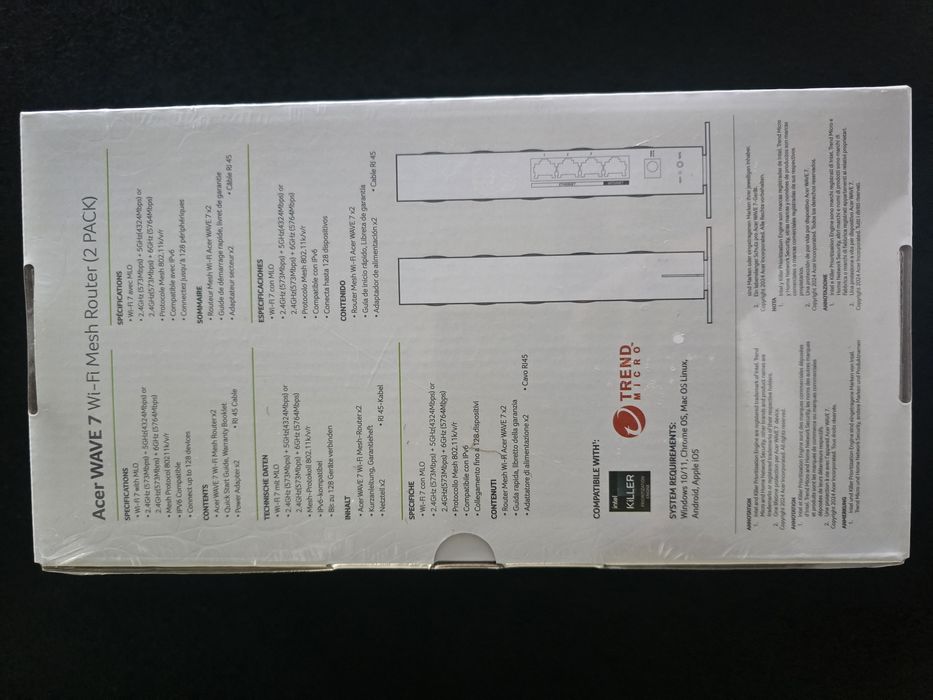 2 x Router ACER Wave 7 (2 szt.) Nowy zapakowany