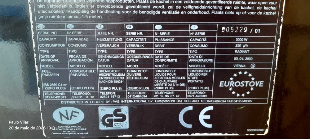 Aquecedor a parafina