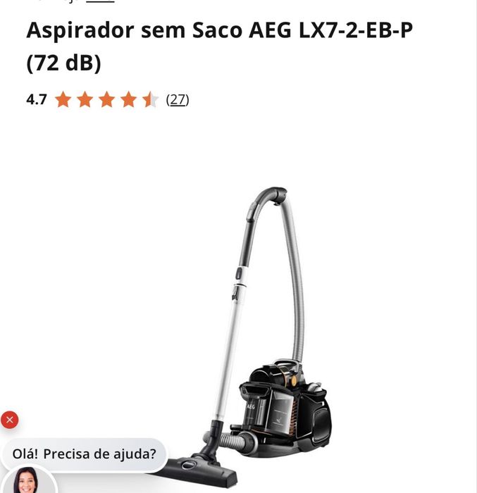 Aspirador sem Saco AEG LX7-2-EB-P (72 dB)