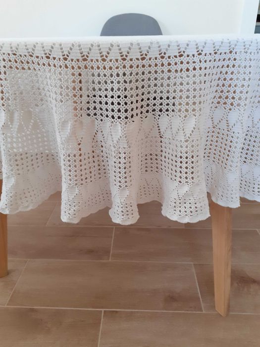 Toalha redonda grande crochet à mão