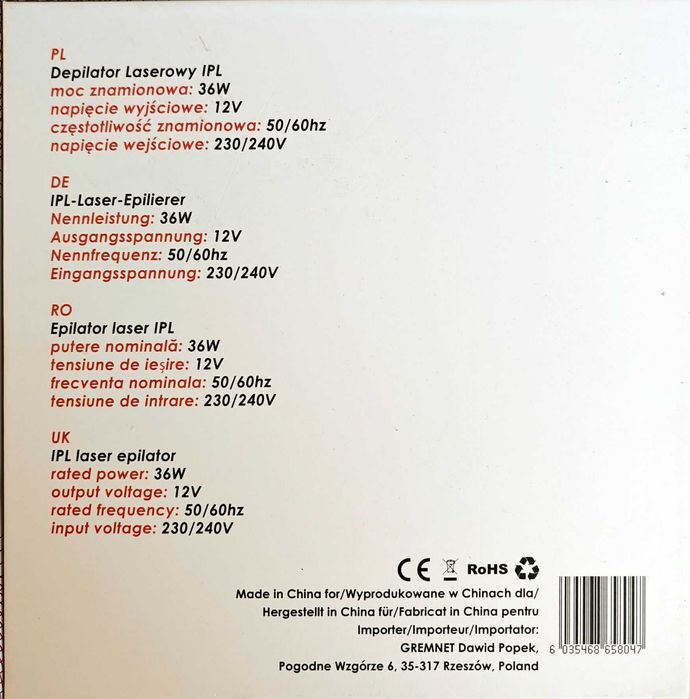 Depilator Laserowy IPL Depilaze