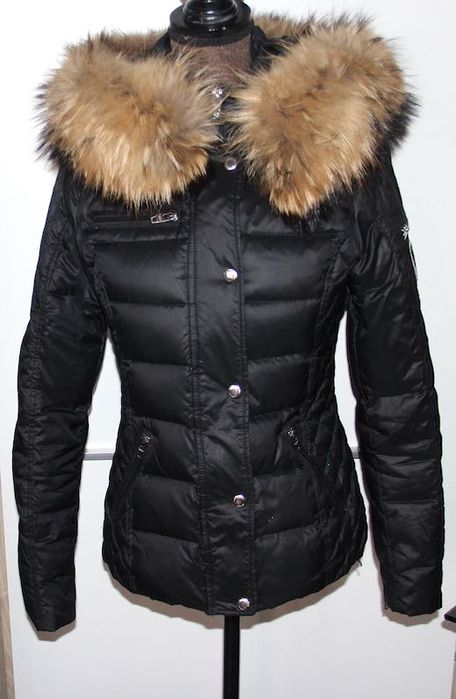 karibu kurtka puchowa futro jenota 34 xs 36 s rockandblue czarna