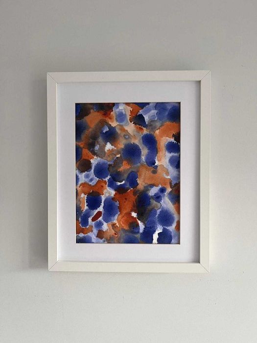 Quadro - Pintura abstrata em acrílico com moldura