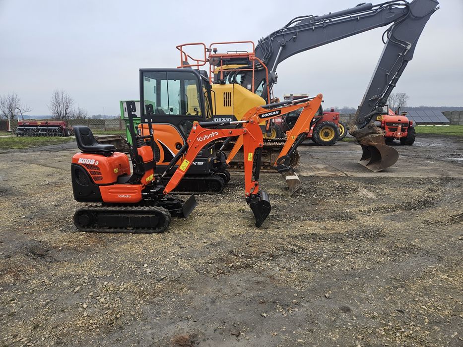 Kubota K008-3 minikoparka Waga 1 tona 2013rok.JCB,CAT,BOBCAT.