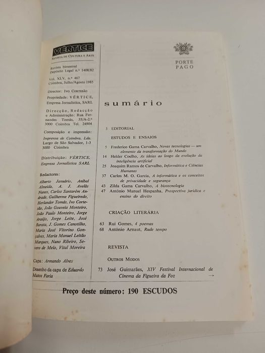 Vértice: Revista de Cultura e Arte