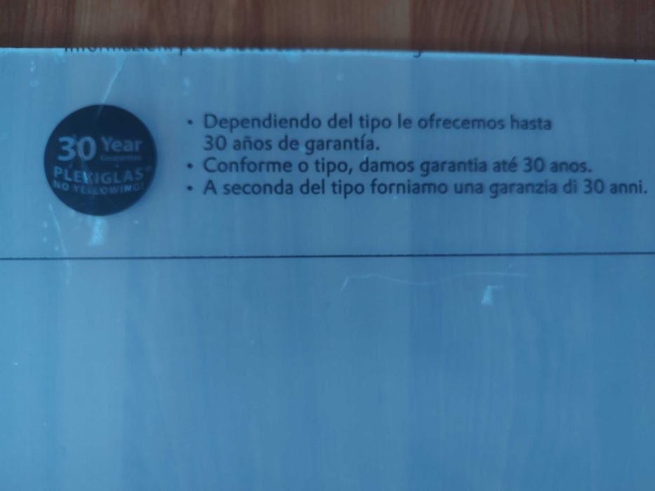 Placas de acrílico Plexigras 687 x 300 x 5 mm