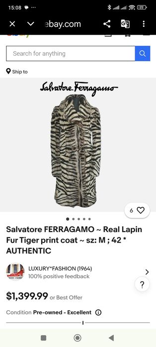 Salvatore Ferragamo натуральна шуба хутряне пальто