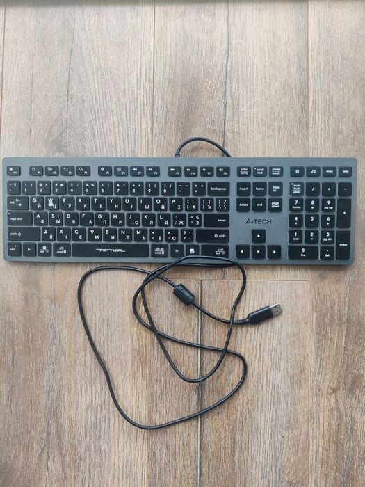 Клавіатура дротова A4Tech FX60H USB Grey White backlit (4711421976343)