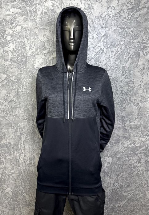 Under Armour Coldgear кофта зип худи XS размер спортивная на флисе серая