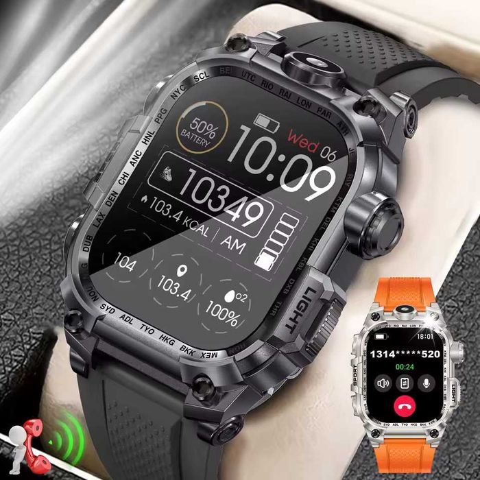 Смарт часы. VWAR TANK i121. LED-фонарик. Тактические.