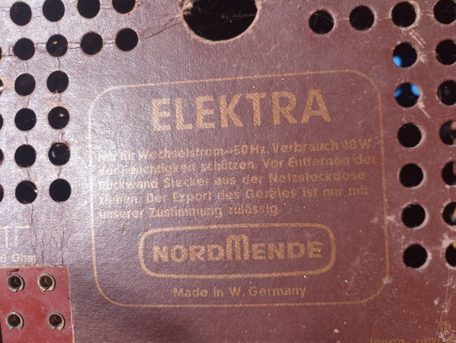 Radio lampowe nord mende elektra