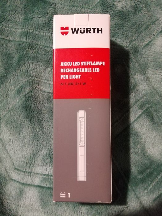 WURTH !!! Lampa Latarka  RĘCZNA 6+1 LED SMD USB-C !!! Nowa !!!