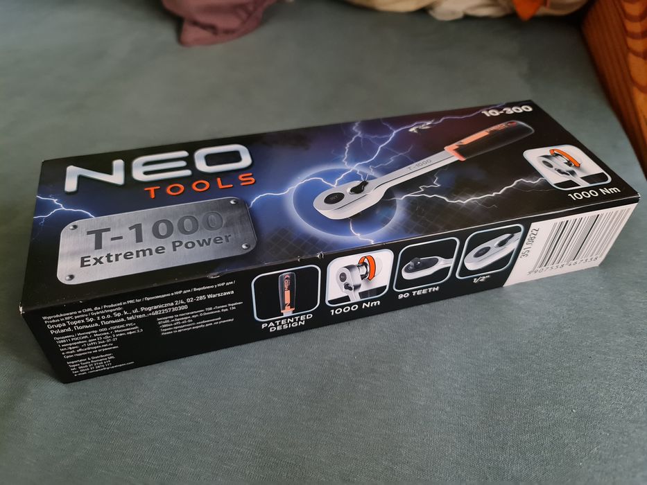 Grzechotka 1/2" Neo Tools T1000 90 zębów 10-300 nowa 1000Nm