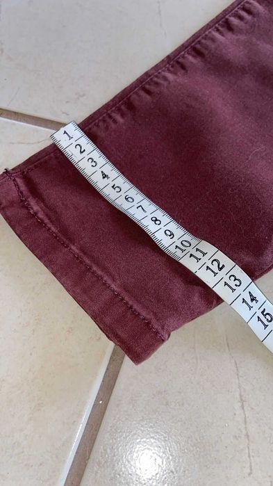 Lefties Women's Denim Pants in Burgundy