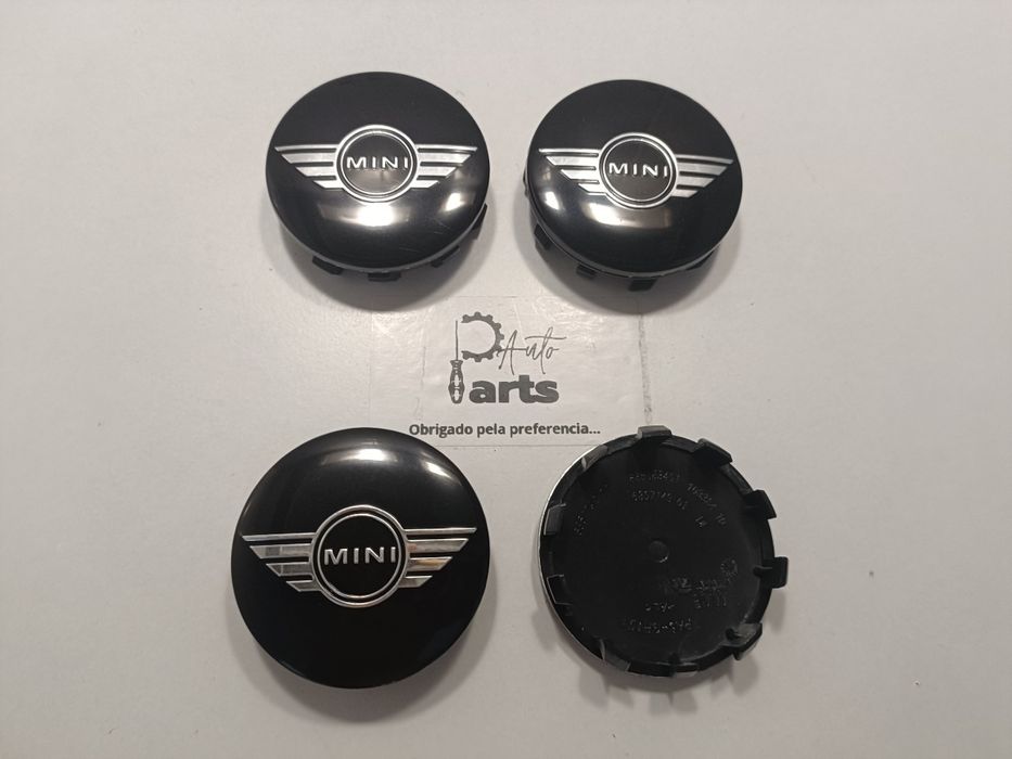 Conjunto 4 centros jante Mini 56mm "Logo Mini" Pretos