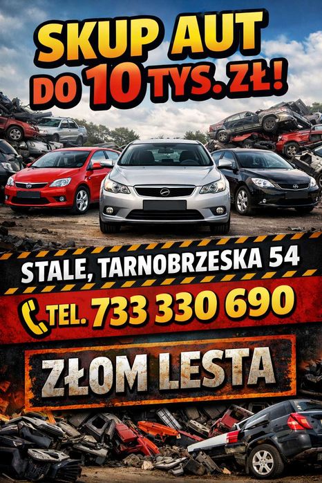 Skup pojazdów samochodów aut do 10 tys całe/ powypadkowe