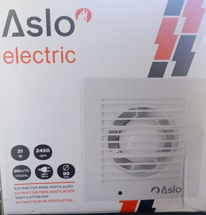 Extractor de Ventilação Aslo Electric + grelha Idrerit 150x150 – Novo