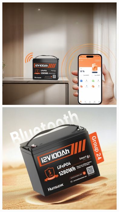 Акумулятор LifePo4 100Аг 12V Bluetooth BMS Humsienk Польща