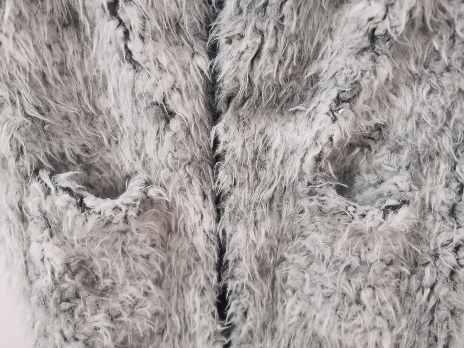 Kamizelka bezrękawnik miś baranek sherpa polar retro vintage