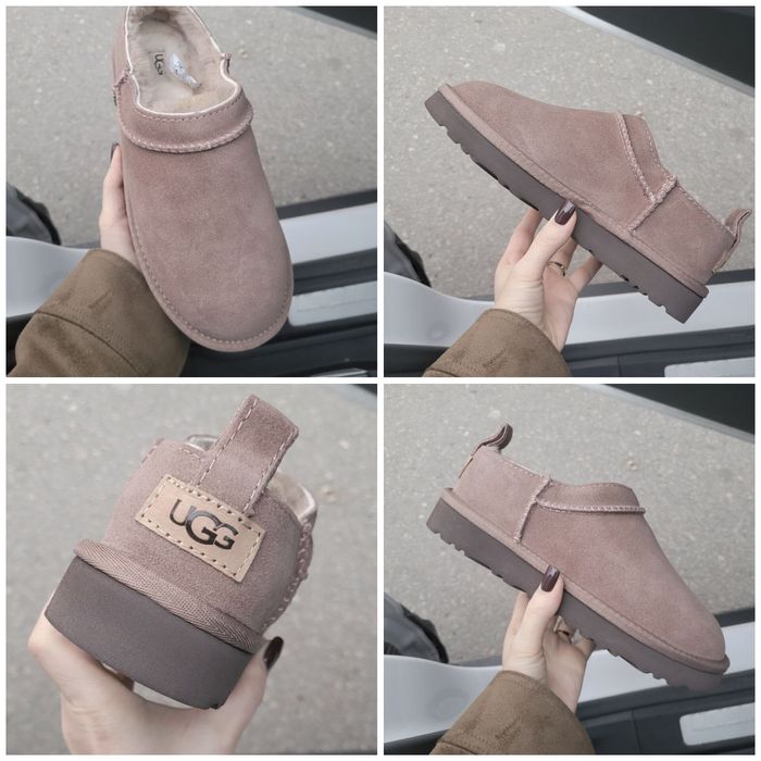 р36-41 Жіночі замшеві Ugg Classic Micro Black Chestnut Beige Sand