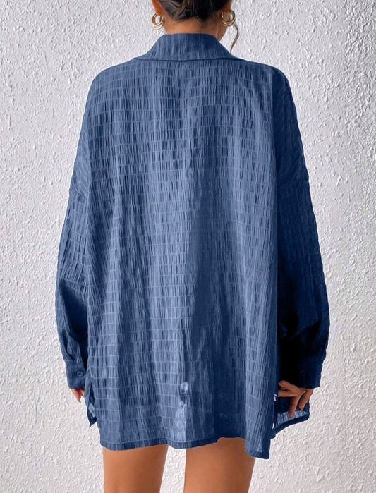 Camisa azul empoeirado (senhora)
