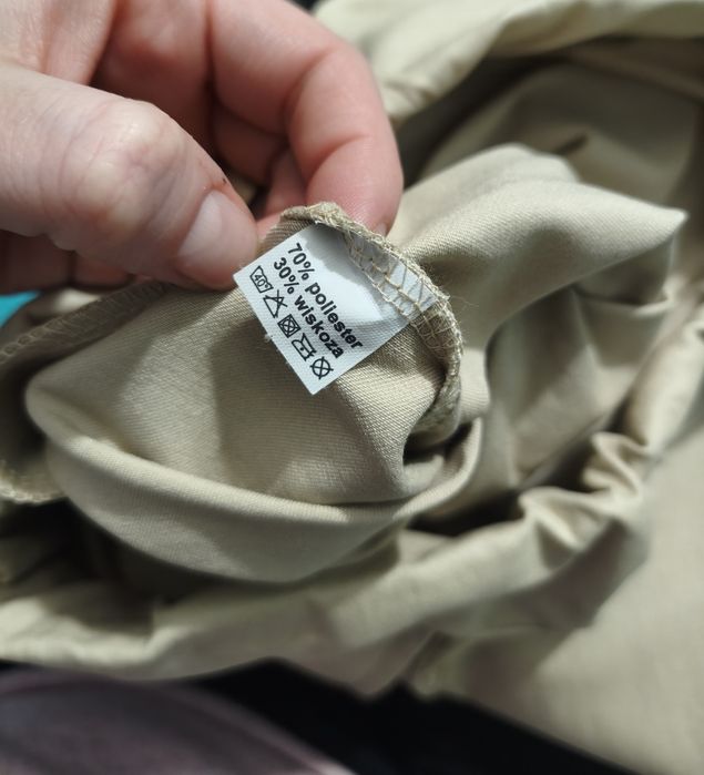 Nowe beżowe spodnie eco skóra La Blanche 36