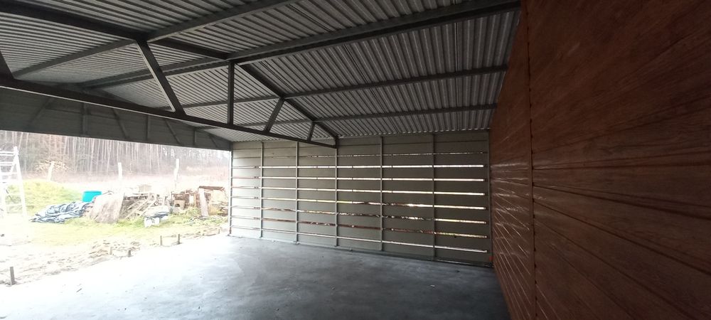Wiata garażowa Carport 11x8 ocynkowany profil,Blachodachówka