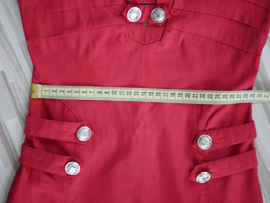 Mini sukienka dzianinowa, letnia, dopasowana, czerwień, S