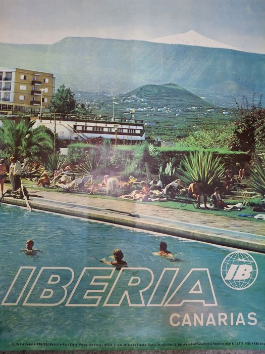 Grande cartaz promocional iberia canárias aviação