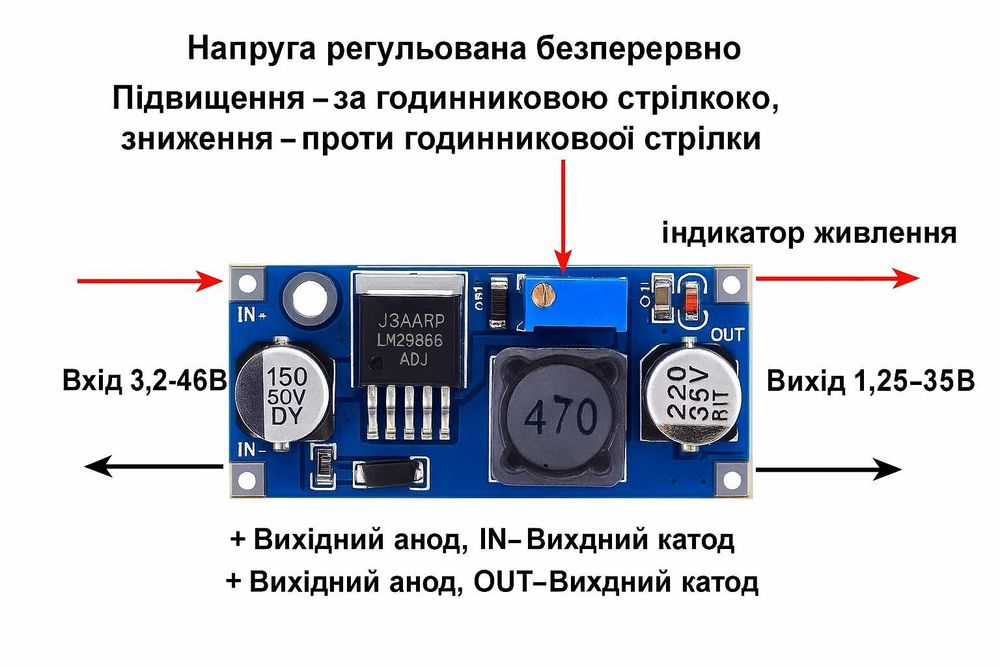 Готовий DIY DC-DC понижуючий модуль на LM2596 — 10 шт
