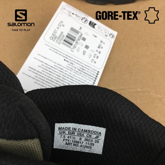 Мужские кожаные ботинки берцы Salomon QUEST 4 GTX 41 1/3 оригинал