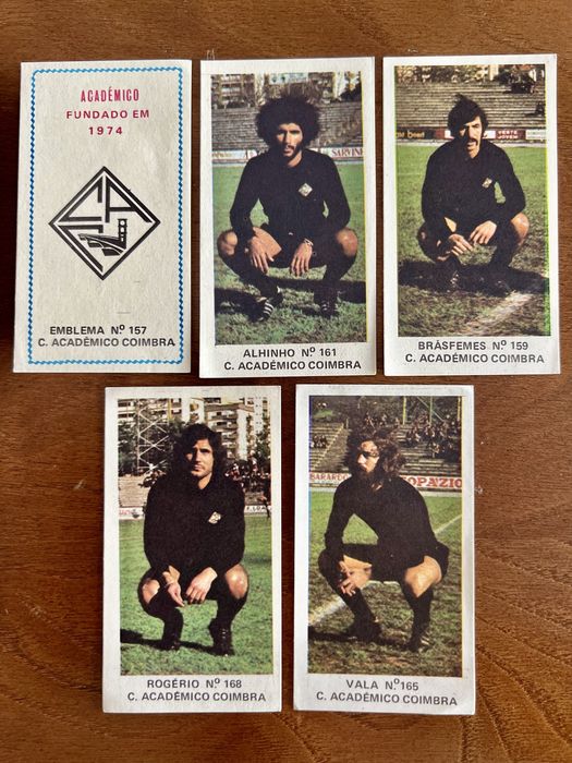 Cromos de futebol da coleção Ases do futebol de 75/76