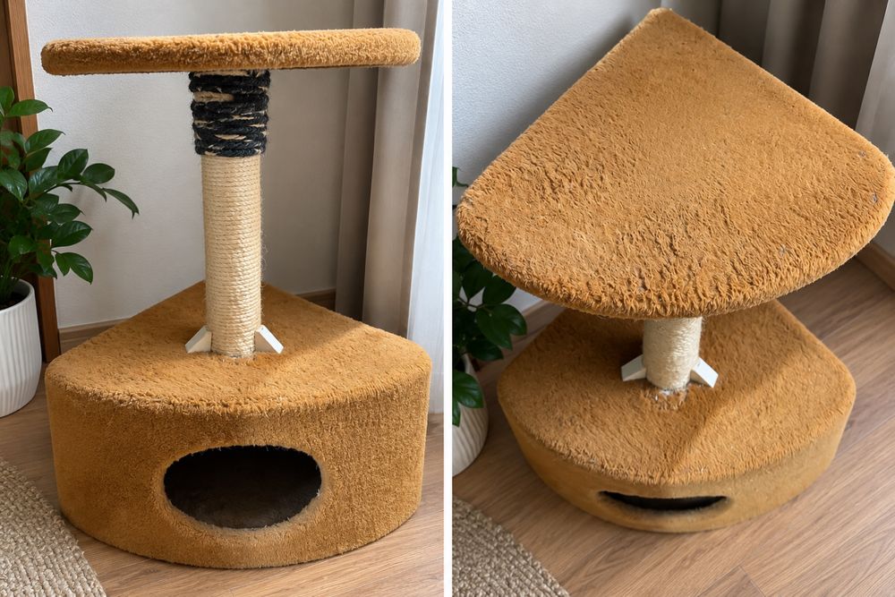 Кошачий домік з когтеточкою