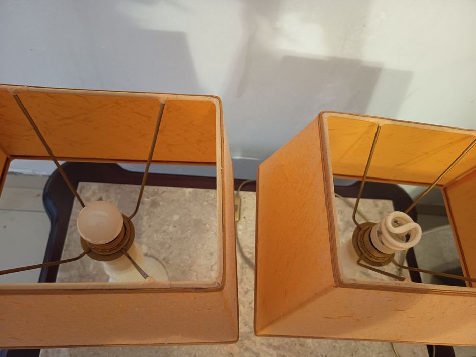 Conjunto 2 candeeiros com base em mármore