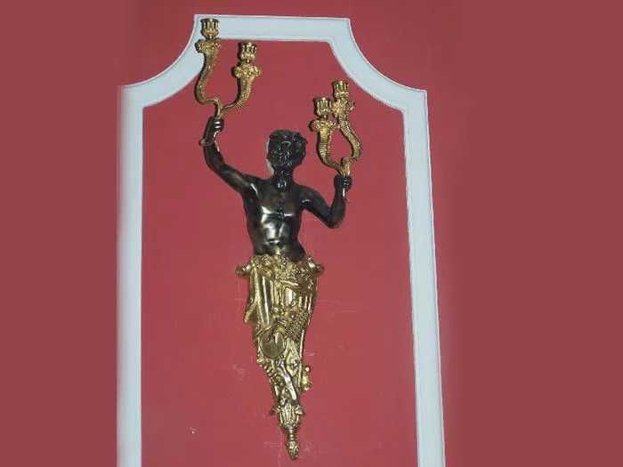 Świeczniki z mosiądzu  Kariatydy kpl.
