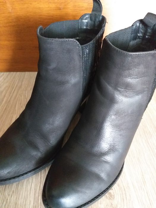 Botki jesienno-zimowe Badura 38, skóra