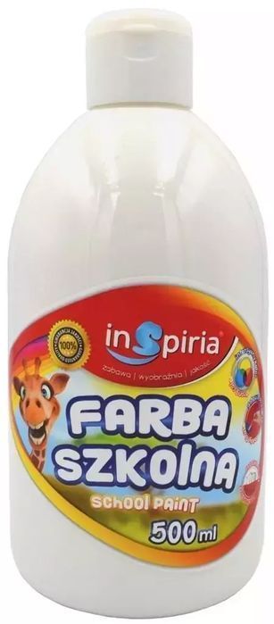 Farba szkolna biała 500 ml. InSpiria. Nowy Produkt