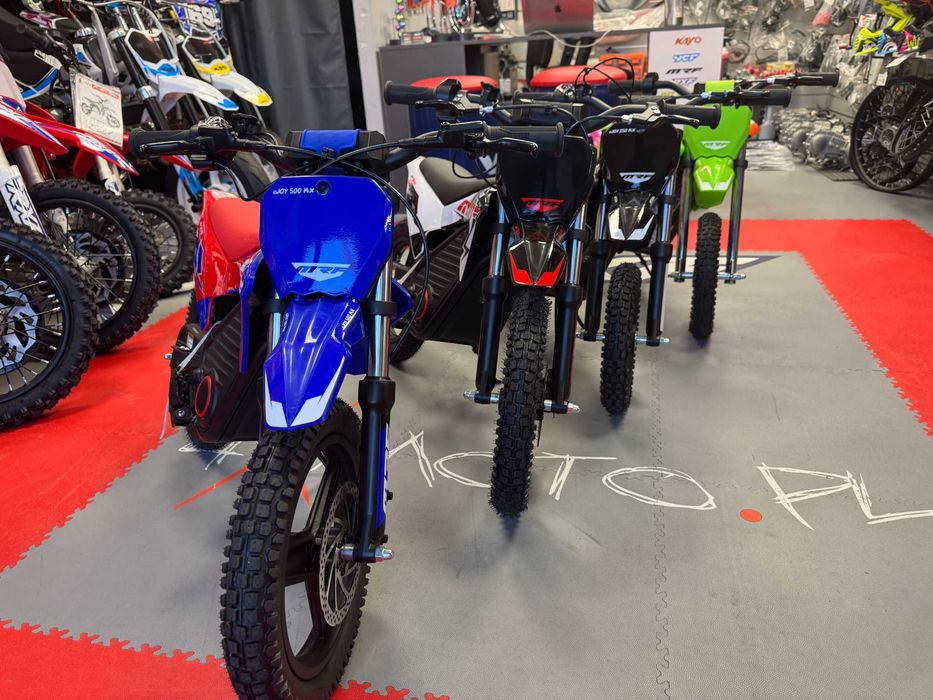 MRF e-JOY RFN Warrior 500W - motocykl elektryczny dla dzieci z opcją kółek bocznych