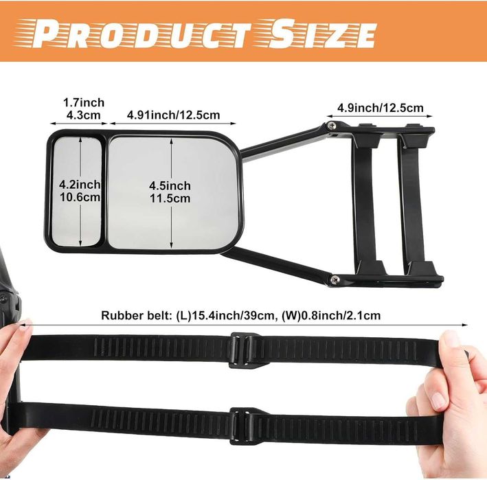 Lusterka dodatkowe do przyczepy kempingowej  holownicze – powystawowe