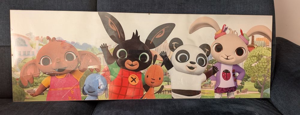 Bing domek, maskotki, plakat