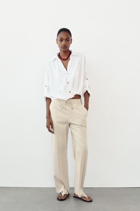 Лляні брюки zara штани