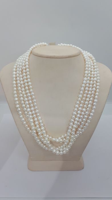 Бусы жемчуг,серебро 925пр.