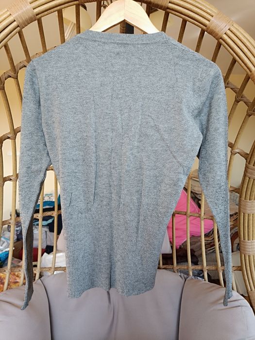 Sweter damski szary rozpinany