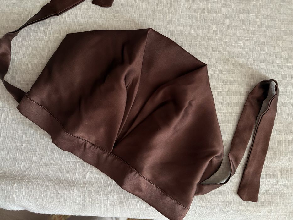 Czepek jedwabny z wiązaniem real silk mulberry